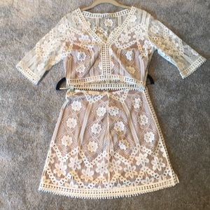 For Love & lemons crop top & skirt set